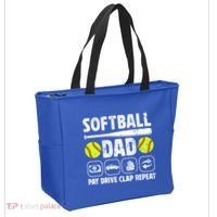 Softball Dad Pay Drive Clap Dad Of A Softball Player Father Cool Gift Tote Bag thumb 2