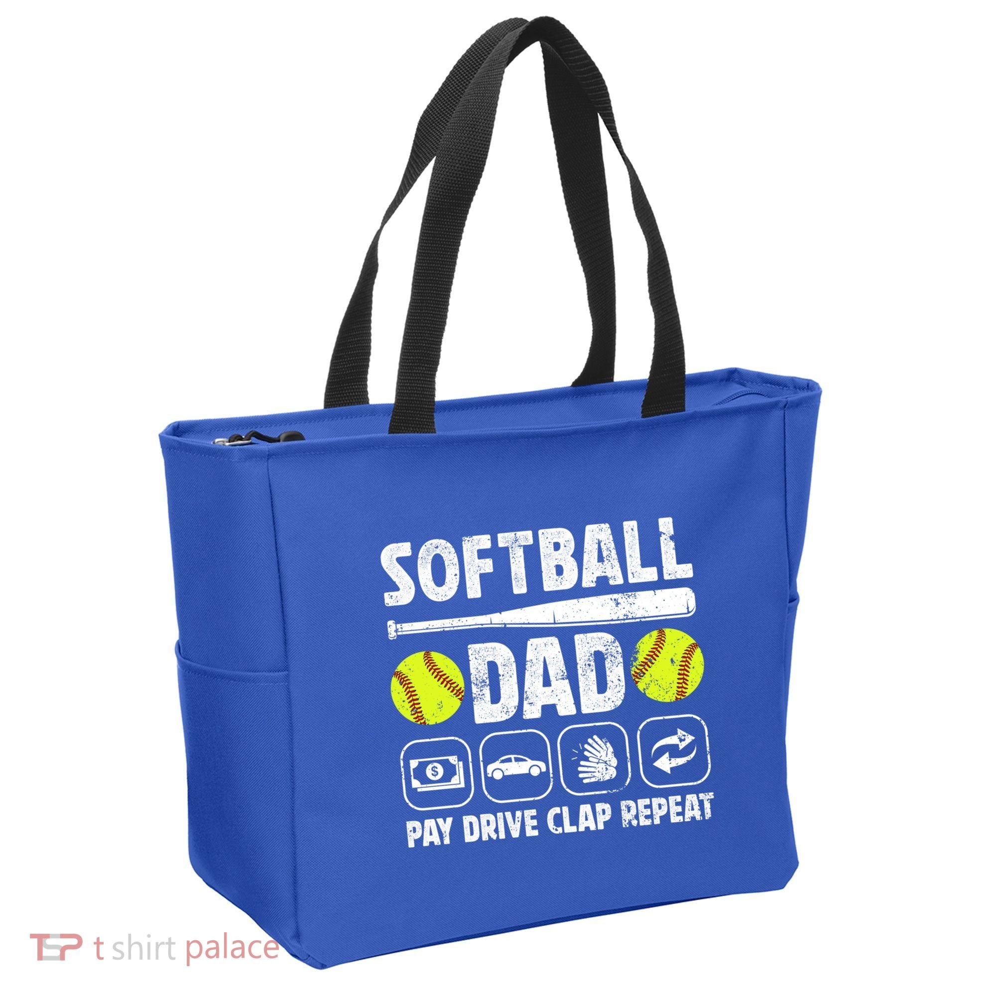 Softball Dad Pay Drive Clap Dad Of A Softball Player Father Cool Gift Tote Bag