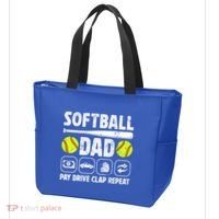 Softball Dad Pay Drive Clap Dad Of A Softball Player Father Cool Gift Tote Bag thumb 3