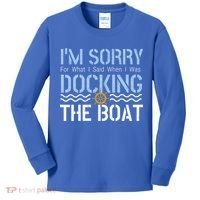 Sorry Docking Pontoon Captain Boat Pontooning Boating Gift Kids Long Sleeve Shirt thumb 0