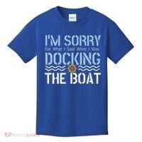 Sorry Docking Pontoon Captain Boat Pontooning Boating Gift Kids T-Shirt thumb 0