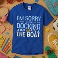 Sorry Docking Pontoon Captain Boat Pontooning Boating Gift Kids T-Shirt thumb 3