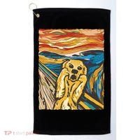 Scream Dog Painting Golf Towel thumb 0