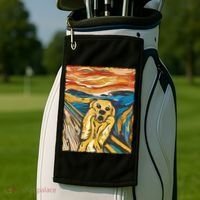 Scream Dog Painting Golf Towel thumb 2
