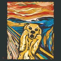 Scream Dog Painting Coaster thumb 2