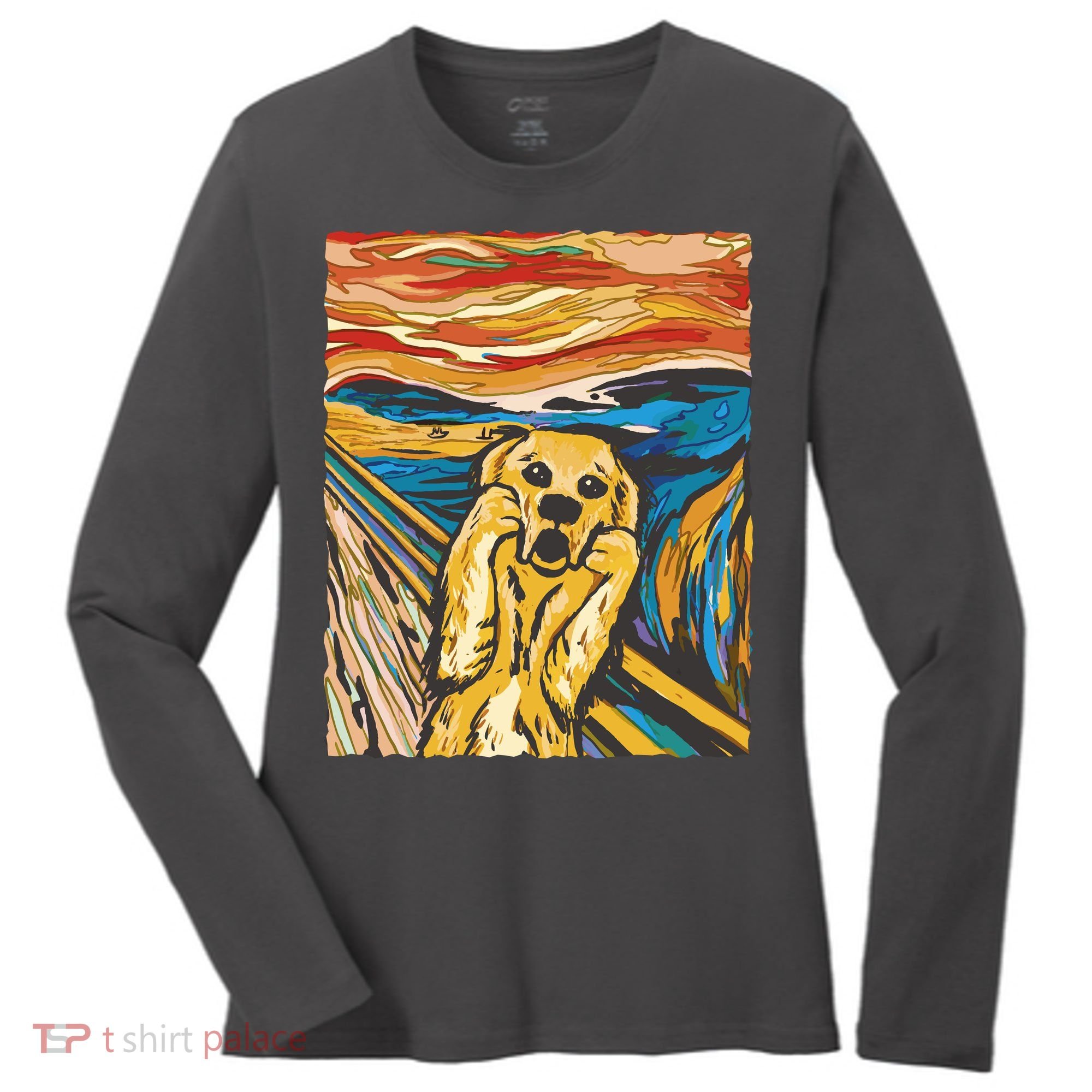 Scream Dog Painting Women's Long Sleeve Shirt