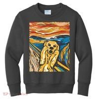 Scream Dog Painting Kids Sweatshirt thumb 0