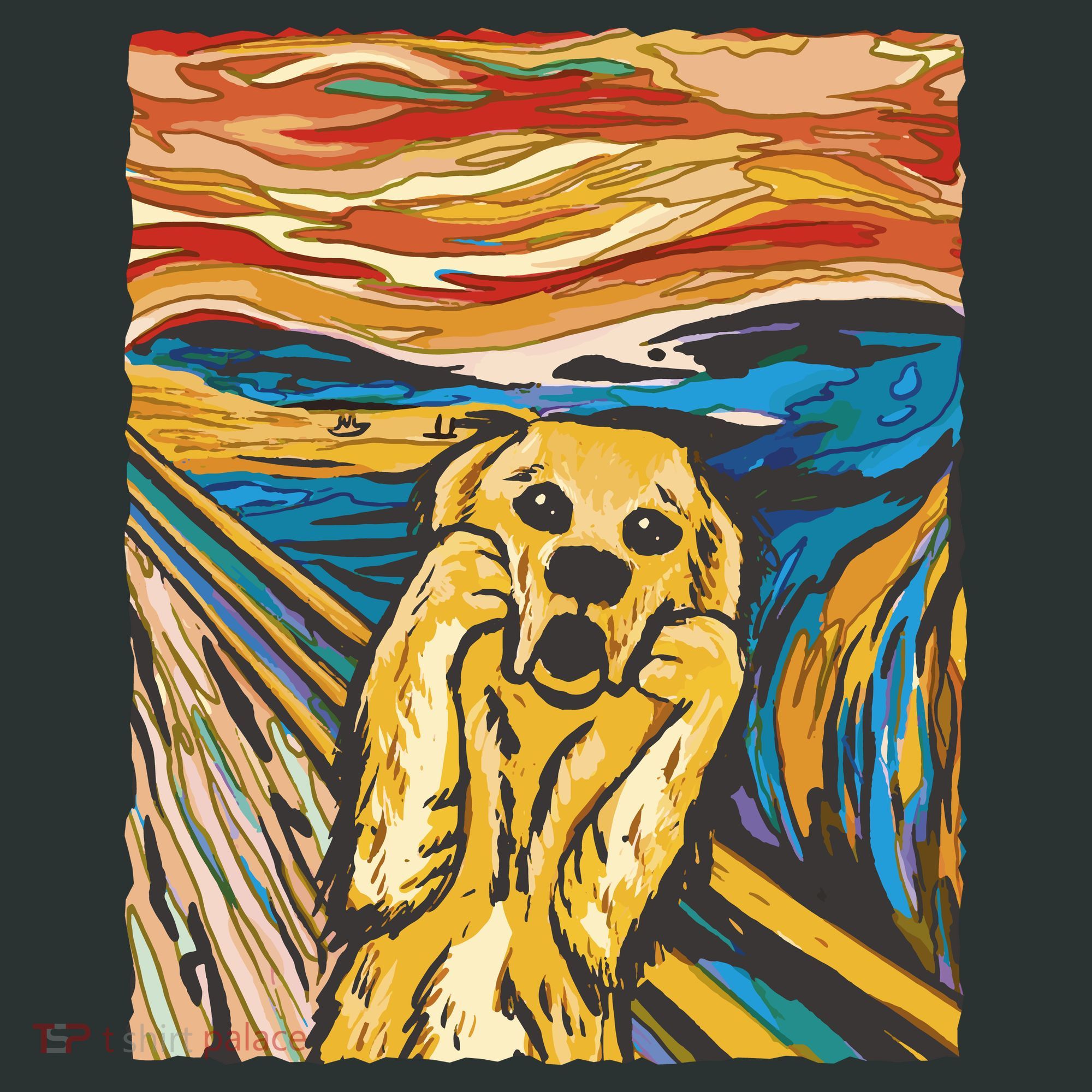Scream Dog Painting Kids Sweatshirt