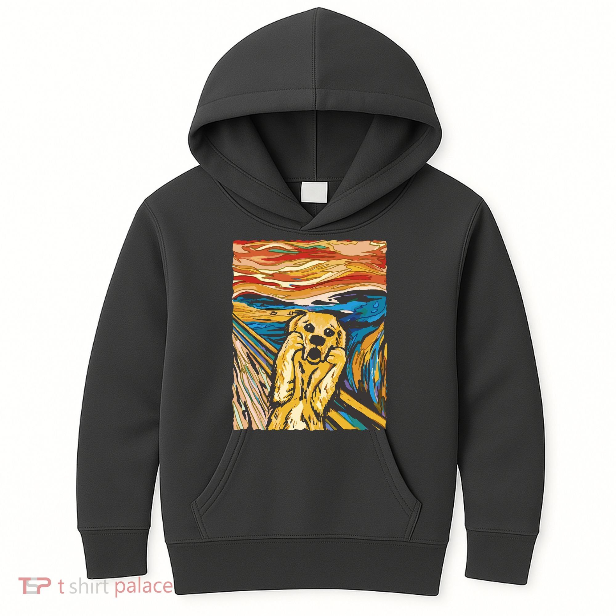 Scream Dog Painting Kids Hoodie