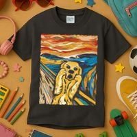 Scream Dog Painting Kids T-Shirt thumb 3