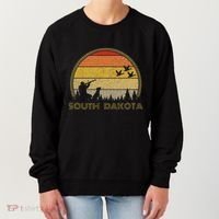 South Dakota Pheasant Hunter Bird Hunting Sunset Retro Women's Sweatshirt thumb 0