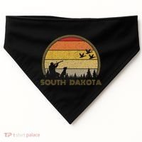 South Dakota Pheasant Hunter Bird Hunting Sunset Retro USA-Made Doggie Bandana thumb 0