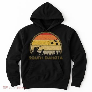 South Dakota Pheasant Hunter Bird Hunting Sunset Retro Hoodie