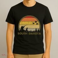 South Dakota Pheasant Hunter Bird Hunting Sunset Retro T-Shirt thumb 3