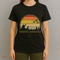 South Dakota Pheasant Hunter Bird Hunting Sunset Retro T-Shirt thumb 4