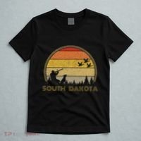 South Dakota Pheasant Hunter Bird Hunting Sunset Retro T-Shirt thumb 5