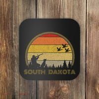 South Dakota Pheasant Hunter Bird Hunting Sunset Retro Coaster thumb 0