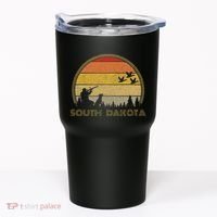 South Dakota Pheasant Hunter Bird Hunting Sunset Retro Tumbler thumb 0