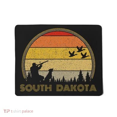 South Dakota Pheasant Hunter Bird Hunting Sunset Retro Mousepad