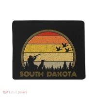 South Dakota Pheasant Hunter Bird Hunting Sunset Retro Mousepad thumb 0