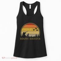 South Dakota Pheasant Hunter Bird Hunting Sunset Retro Women's Tank Top thumb 0