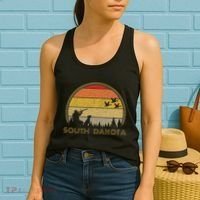 South Dakota Pheasant Hunter Bird Hunting Sunset Retro Women's Tank Top thumb 2