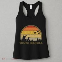 South Dakota Pheasant Hunter Bird Hunting Sunset Retro Women's Tank Top thumb 3