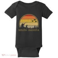 South Dakota Pheasant Hunter Bird Hunting Sunset Retro Baby Bodysuit thumb 0