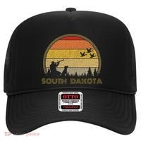 South Dakota Pheasant Hunter Bird Hunting Sunset Retro Hat thumb 0