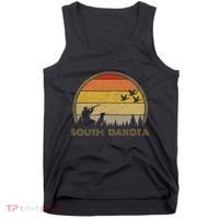 South Dakota Pheasant Hunter Bird Hunting Sunset Retro Tank Top thumb 0