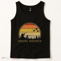 South Dakota Pheasant Hunter Bird Hunting Sunset Retro Tank Top thumb 2