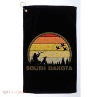 South Dakota Pheasant Hunter Bird Hunting Sunset Retro Golf Towel thumb 0