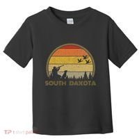 South Dakota Pheasant Hunter Bird Hunting Sunset Retro Toddler T-Shirt thumb 0