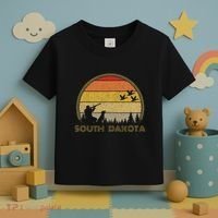 South Dakota Pheasant Hunter Bird Hunting Sunset Retro Toddler T-Shirt thumb 3