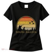 South Dakota Pheasant Hunter Bird Hunting Sunset Retro Women's T-Shirt thumb 0