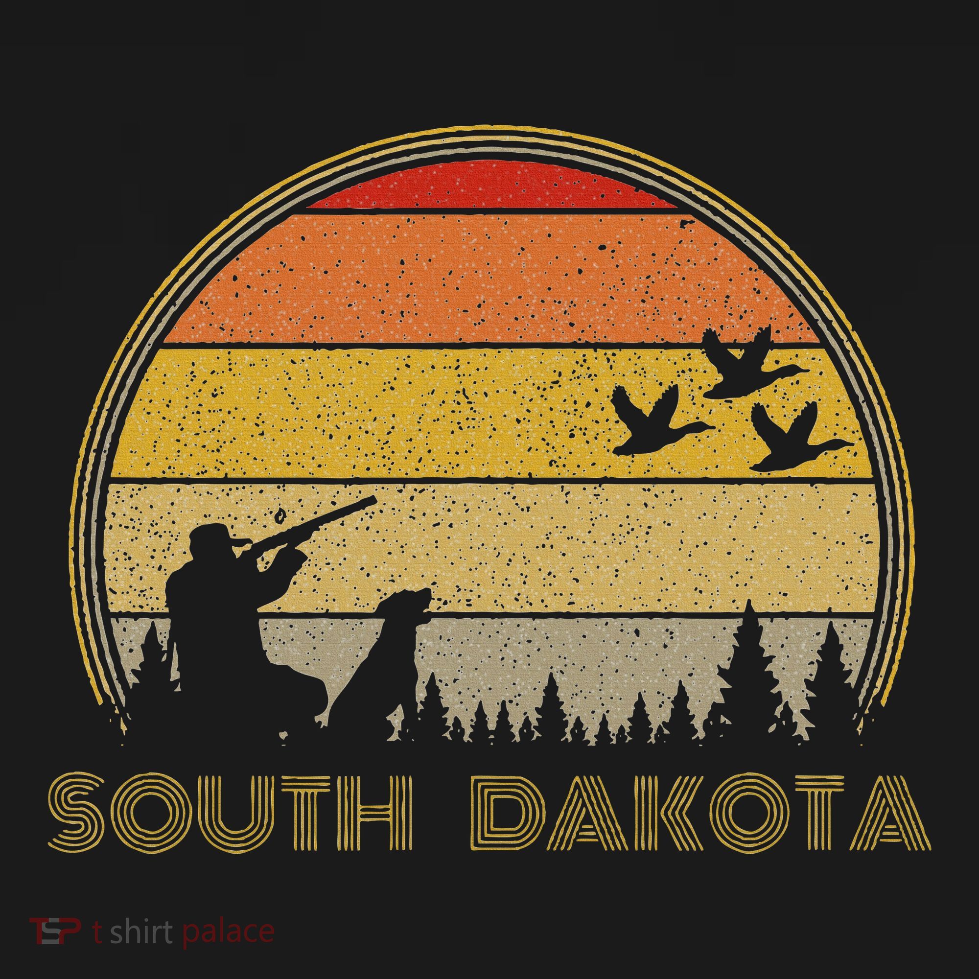 South Dakota Pheasant Hunter Bird Hunting Sunset Retro Women's T-Shirt