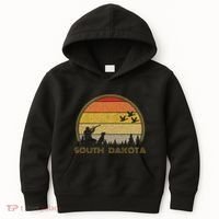 South Dakota Pheasant Hunter Bird Hunting Sunset Retro Kids Hoodie thumb 0