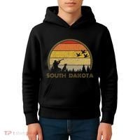 South Dakota Pheasant Hunter Bird Hunting Sunset Retro Kids Hoodie thumb 4