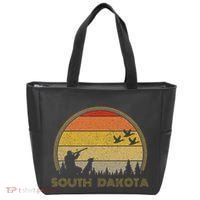 South Dakota Pheasant Hunter Bird Hunting Sunset Retro Tote Bag thumb 0