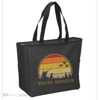 South Dakota Pheasant Hunter Bird Hunting Sunset Retro Tote Bag thumb 2