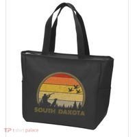 South Dakota Pheasant Hunter Bird Hunting Sunset Retro Tote Bag thumb 3