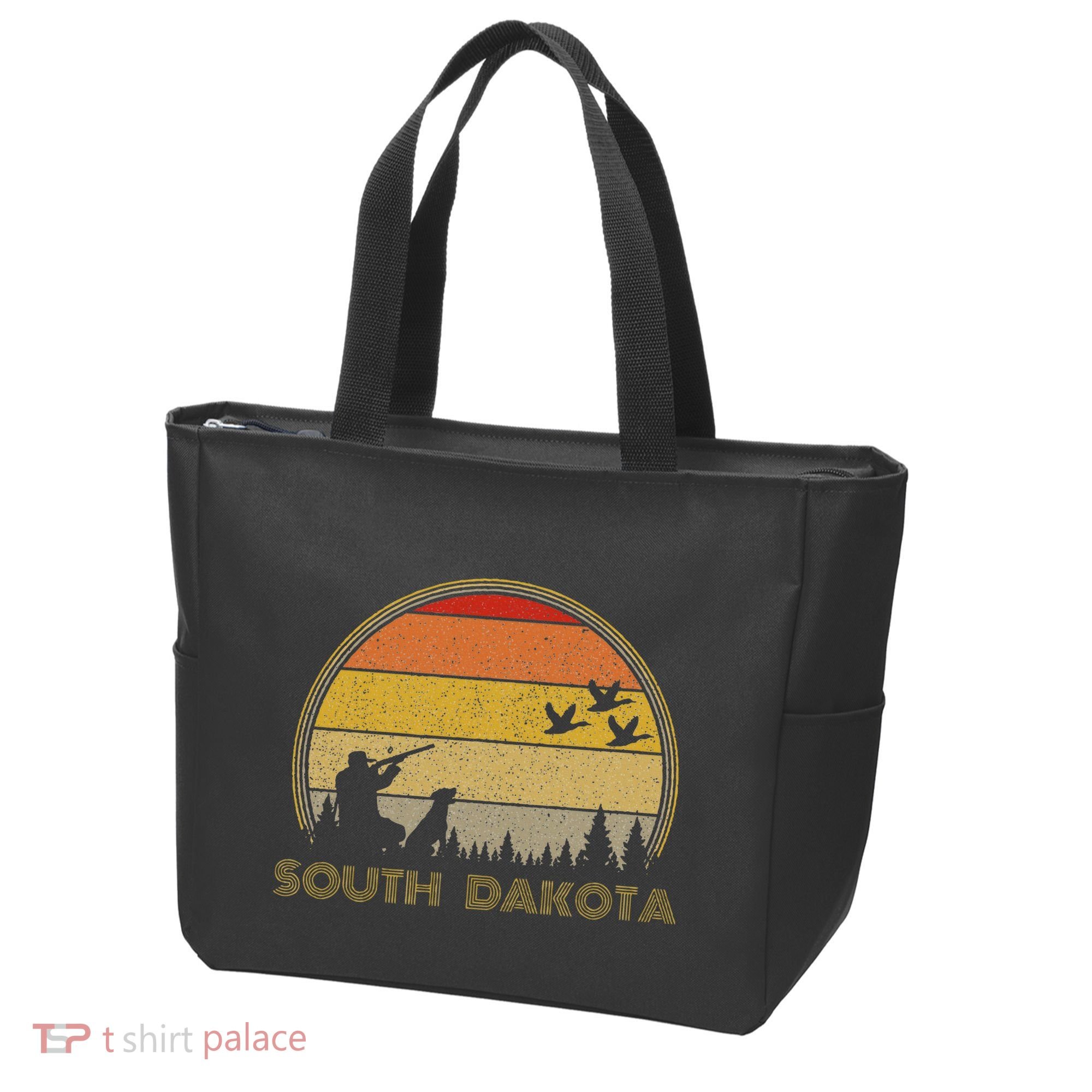 South Dakota Pheasant Hunter Bird Hunting Sunset Retro Tote Bag