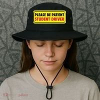 Student Driver Please Be Patient New Drivers Safety Warning Rookie Driver Bucket Hat thumb 3