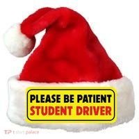 Student Driver Please Be Patient New Drivers Safety Warning Rookie Driver Santa Hat thumb 0