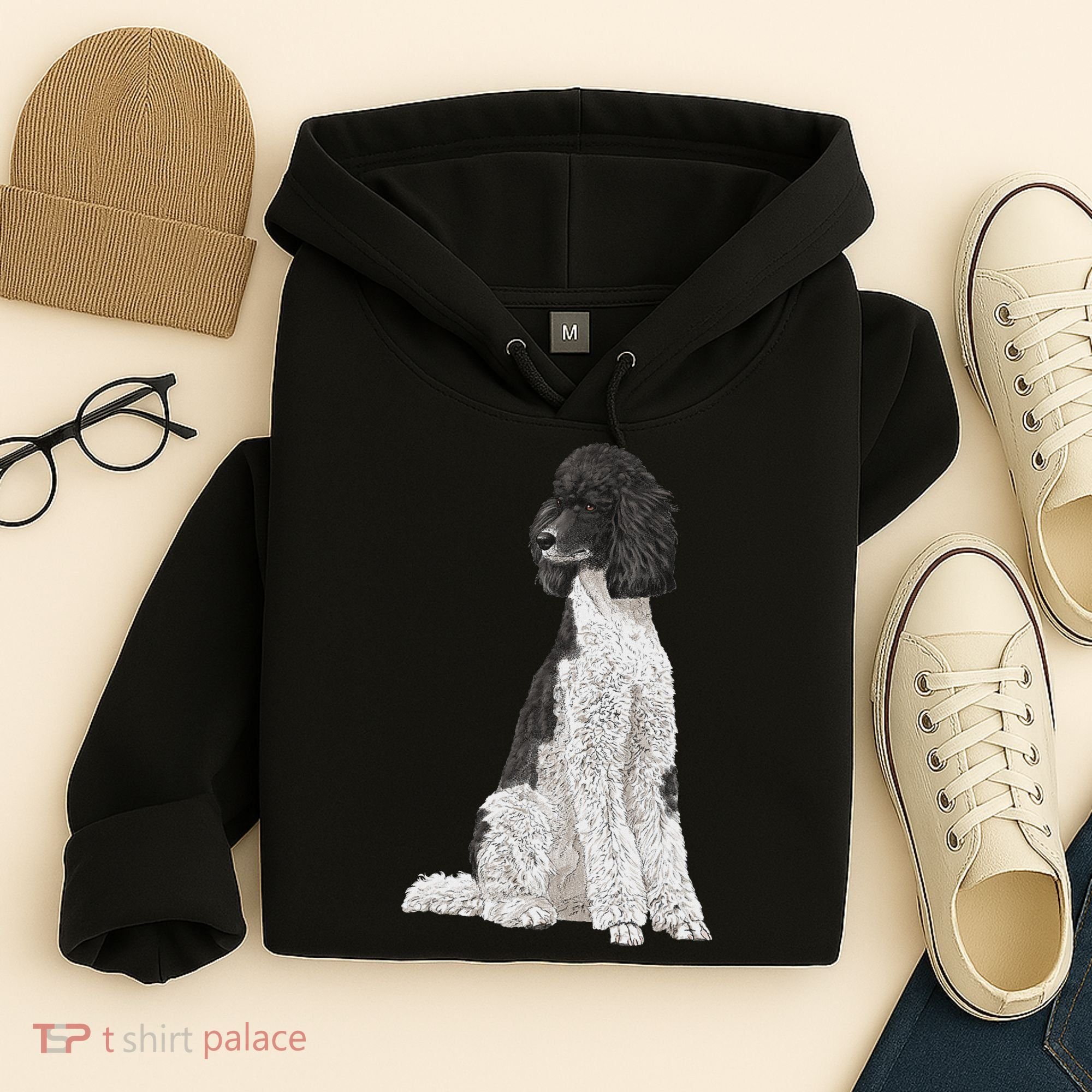 Sitting Dog Poodle Hoodie