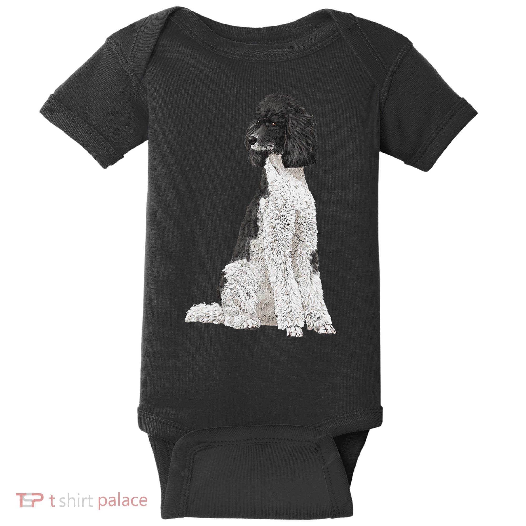 Sitting Dog Poodle Baby Bodysuit