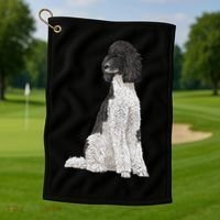 Sitting Dog Poodle Golf Towel thumb 1