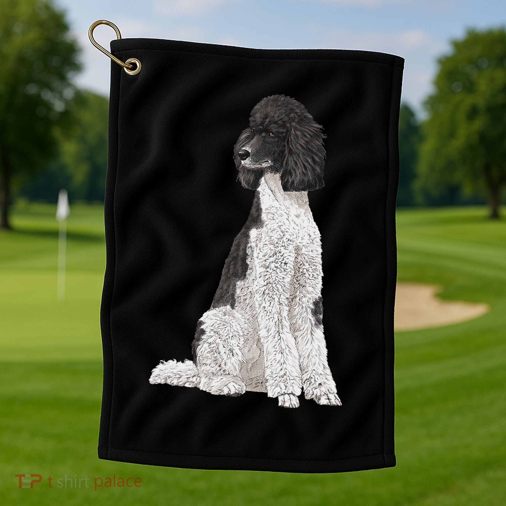 Sitting Dog Poodle Golf Towel