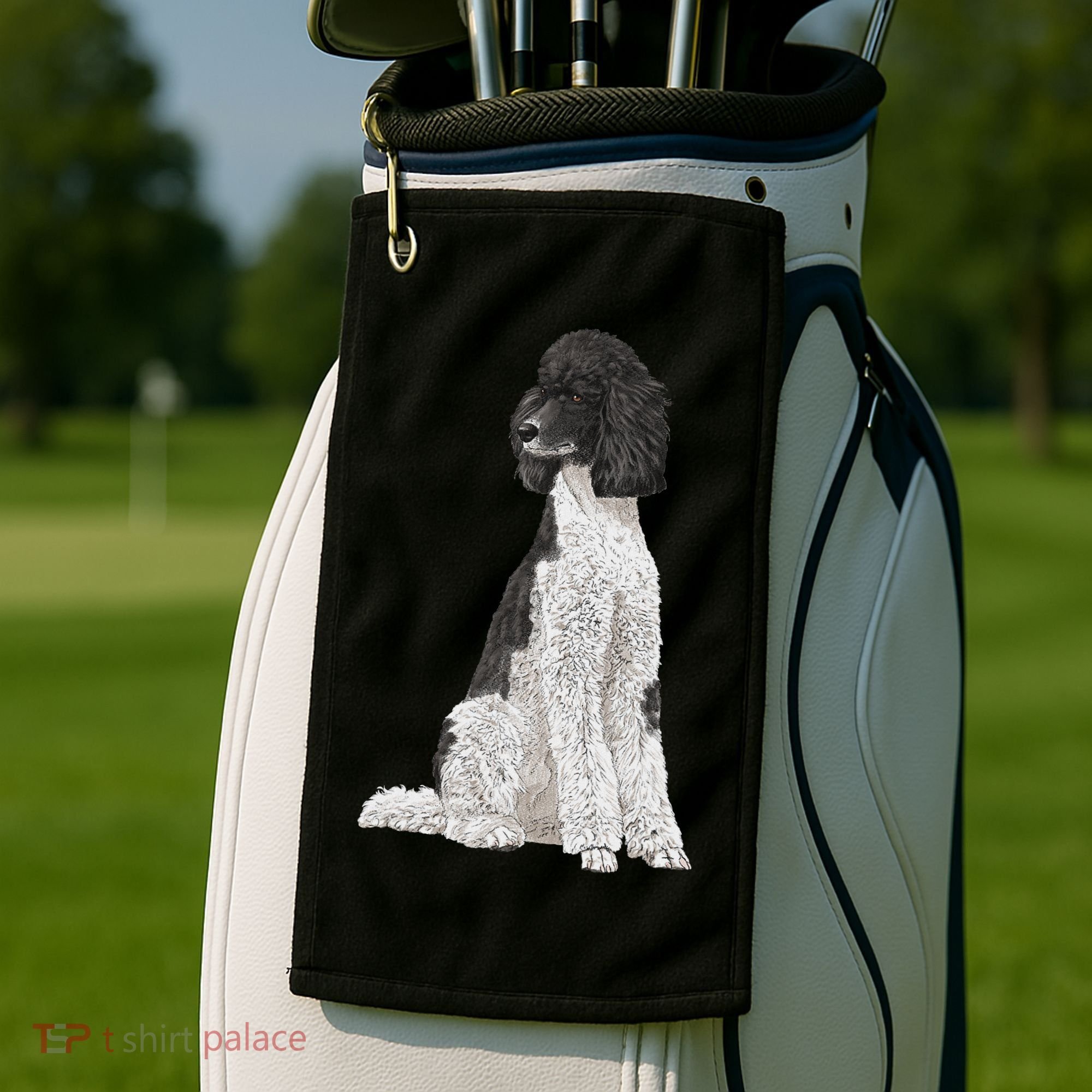 Sitting Dog Poodle Golf Towel