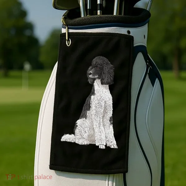 Sitting Dog Poodle Golf Towel